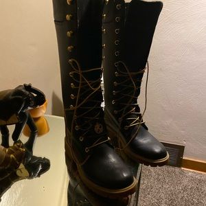 Black special made women timberland boots